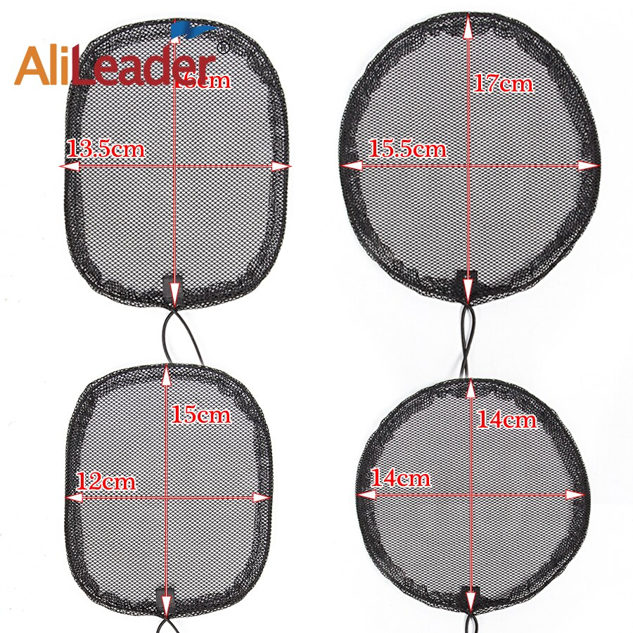 Filet à queue de cheval Afro ajustable noir-S/M/L | Filet avec lanière ajustable sur le dos pour la fabrication queue de cheval, filet pour chignon de cheveux Afro pour femmes 2 pièces