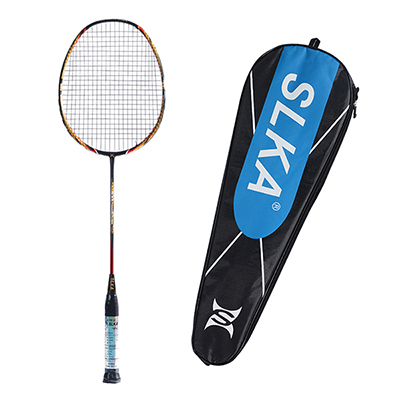 4U 87g Japanese Carbon Badminton Racket 32LBS Men's Power Attack Strung Badminton Racquet with Grips and Bag: Black String