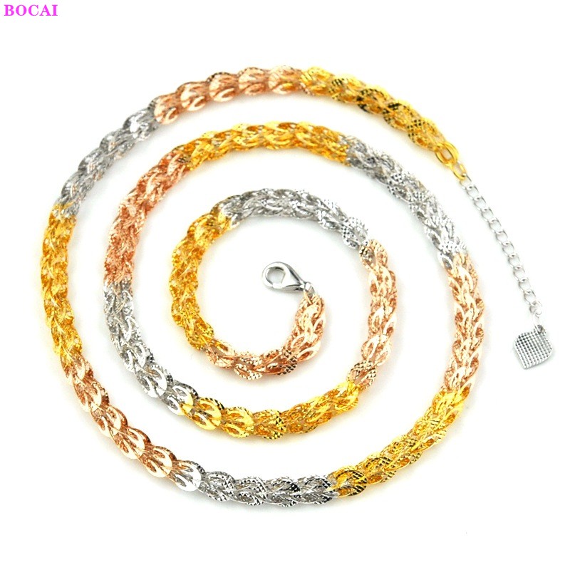 Bocai halskette  s925 echtem sterlingsilber für damen, schlichtes, klassisches Entwurf mit phönixschwanz, thailändisches silber, #39