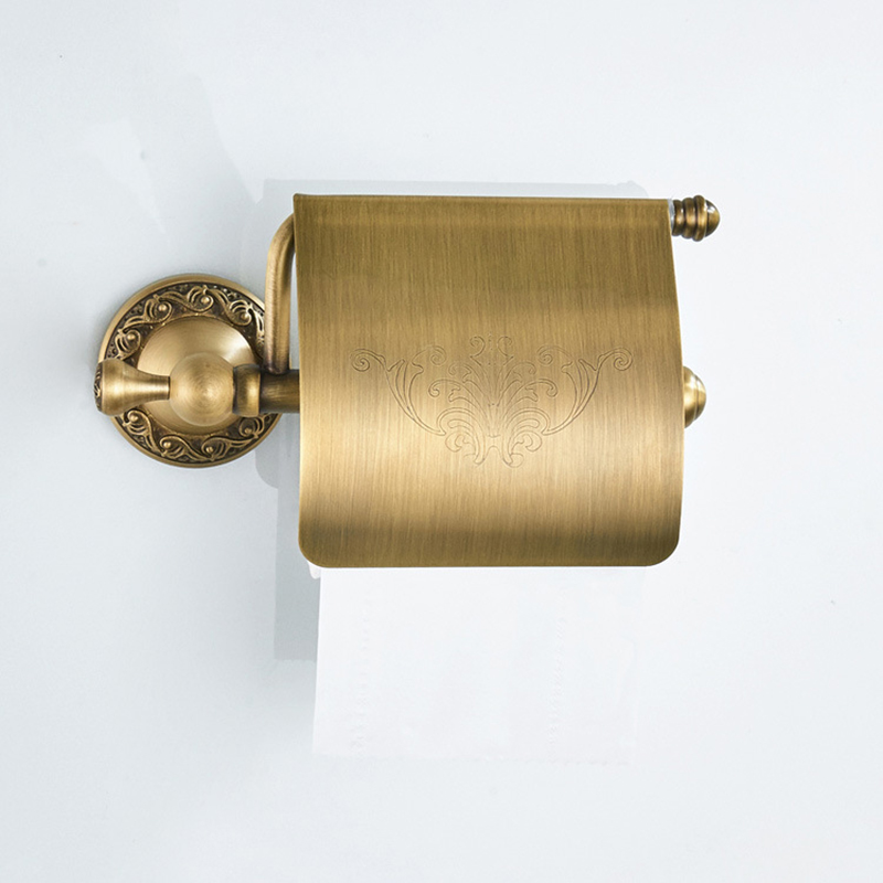 Juego de accesorios de baño antiguos, soporte de papel de latón, accesorios de baño, soporte escovado para inodoro montado en la pared, ganchos para barra de toalla