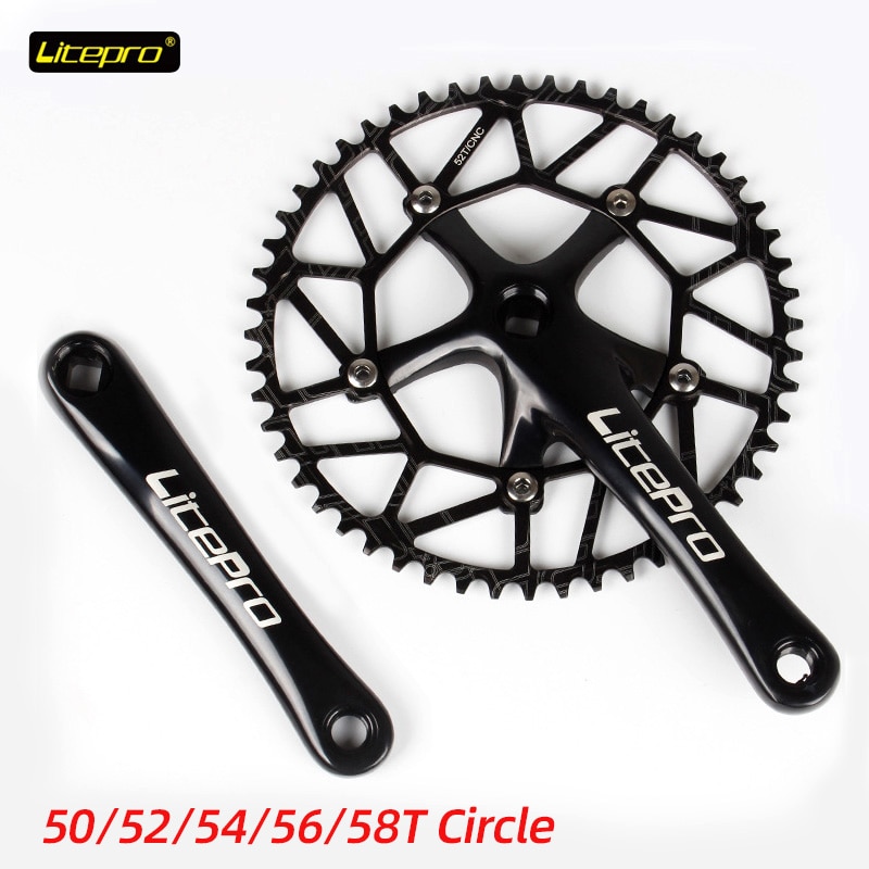 Litepro Lp 130BCD Fiets Kettingblad 50 52 54 56 58T Aluminium Enkele Disc Ketting Wiel Vouwfiets Vierkante gat Crankstel
