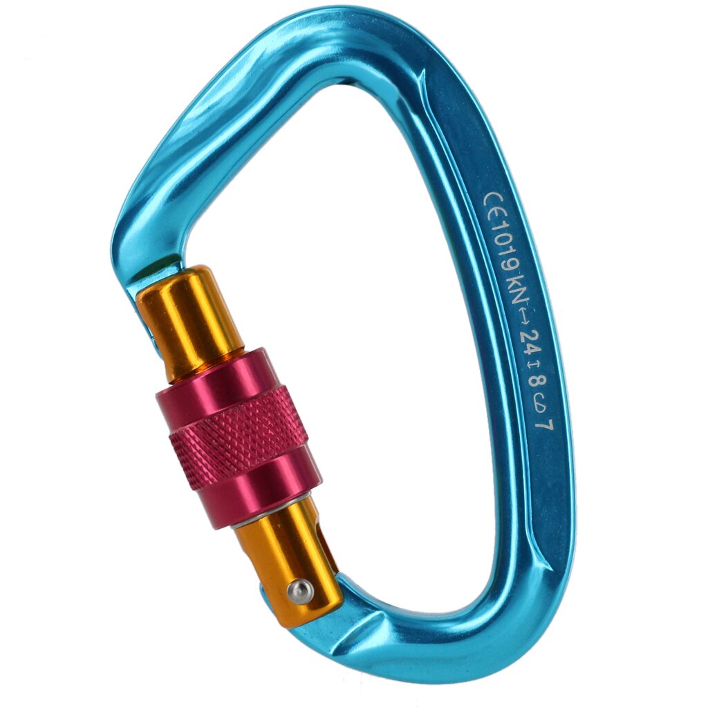 Duurzaam Bergbeklimmen Klimmen Equip Karabijnhaak Schroef Lock 24KN Of 2400Kg Outdoor Veiligheid Rock Klimmen Accessoires