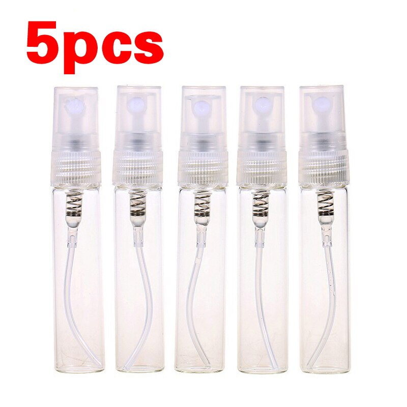 5 Stk/set 5Ml Glas Navulbare Draagbare Sample Parfumflesjes Travel Spray Verstuiver Lege Parfumfles Mini Sample Container