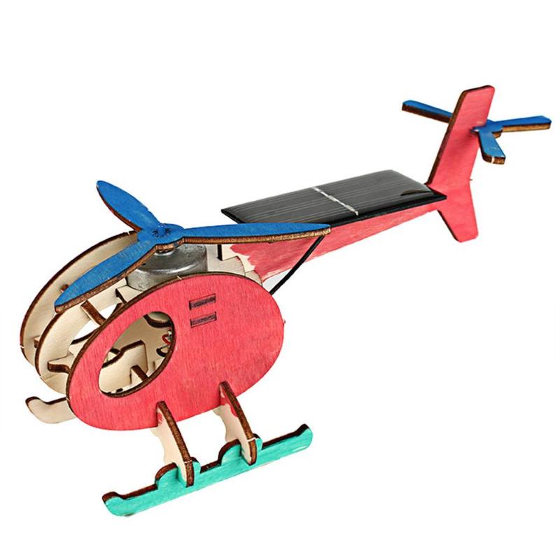 Mini Solar Vliegtuig Gemonteerd Speelgoed Kids Educatief Wetenschap Experiment Diy