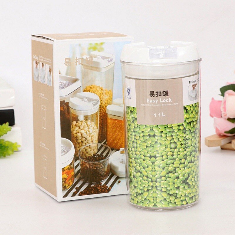 Food storage container Acrylic kitchen storage box multigrain storage jar transparent sealed cans easy to buckle Multi-capacity