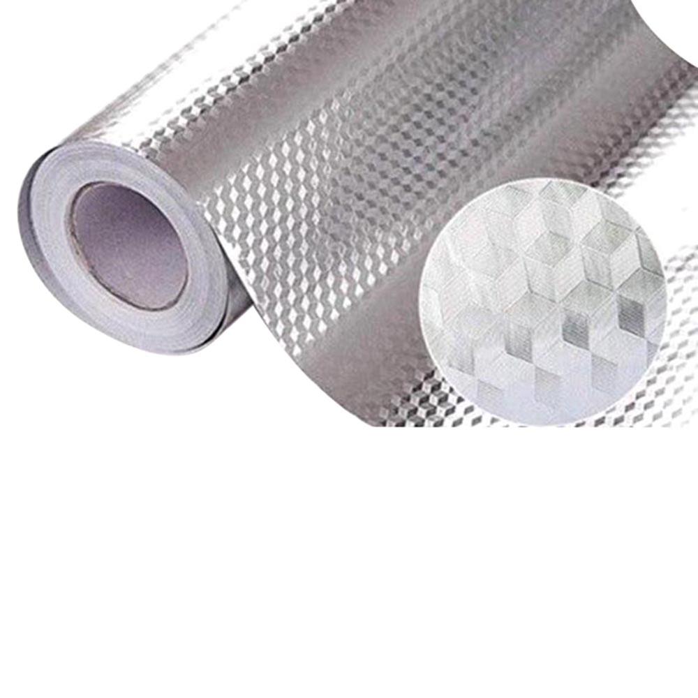 Keukenmuursticker aluminiumfolie waterdicht verwijderbaar zelfklevend oliebestendig behang: B  40 x 100cm