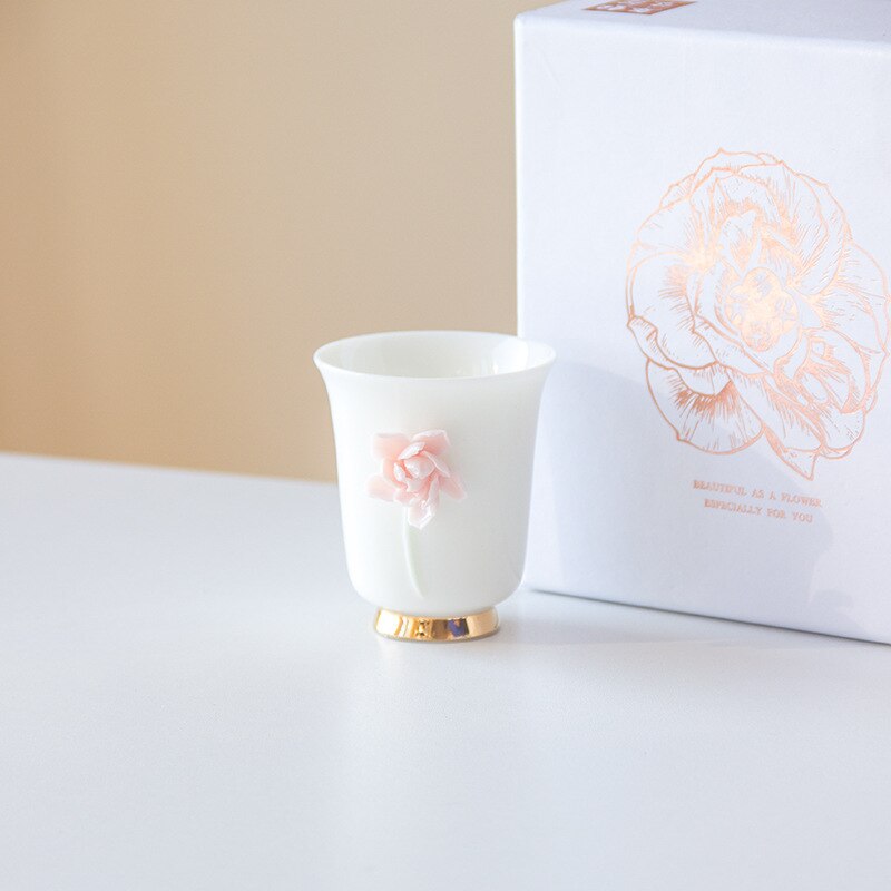 High-end Handmade Pinch Flowers Ceramics Personal Master Cup Household Puer Kung Fu Teaset Tea Ceremony Drinkware Packaging: 04