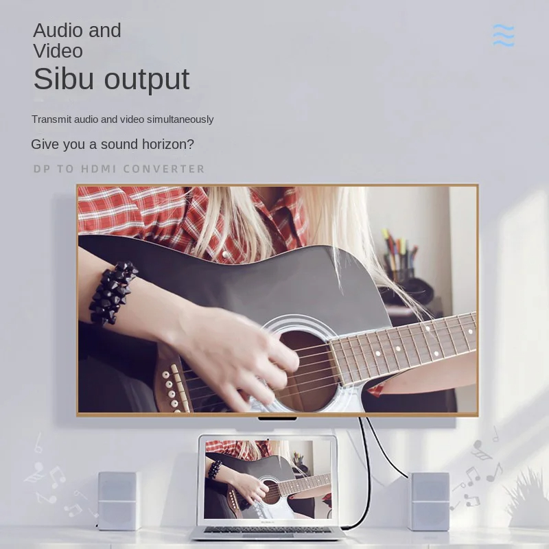 DP-zu-HDMI-Kabel, 1,8 m, 4K-HD-Adapterkabel, Computer-Monitor-Kabel, wandelt große DP-zu-HDMI um
