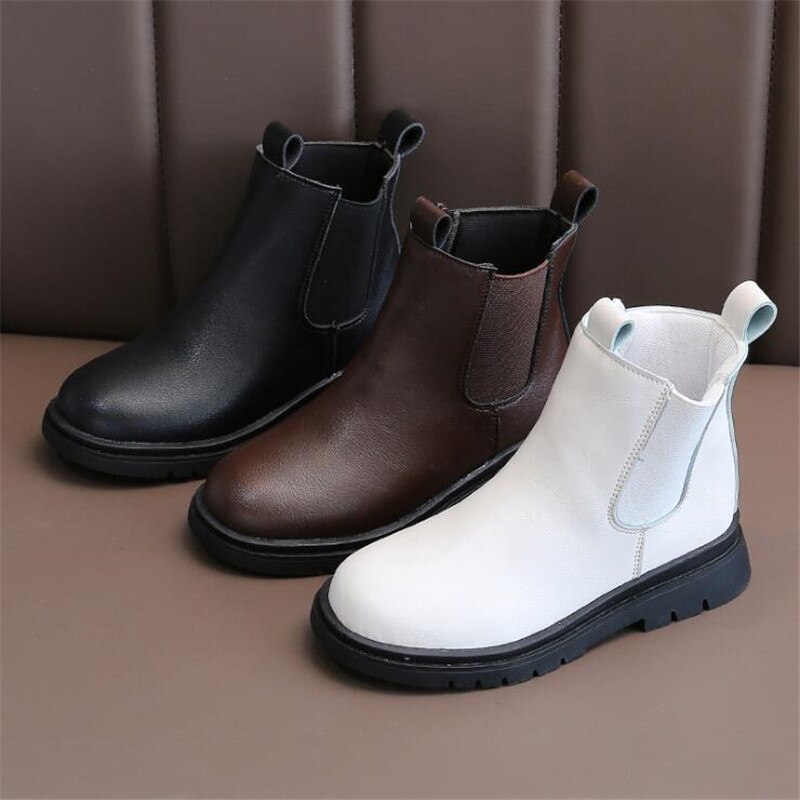Bottes Martin en cuir pour fille et garçon, chaussures de princesse à semelle souple, taille 27 à 37, automne