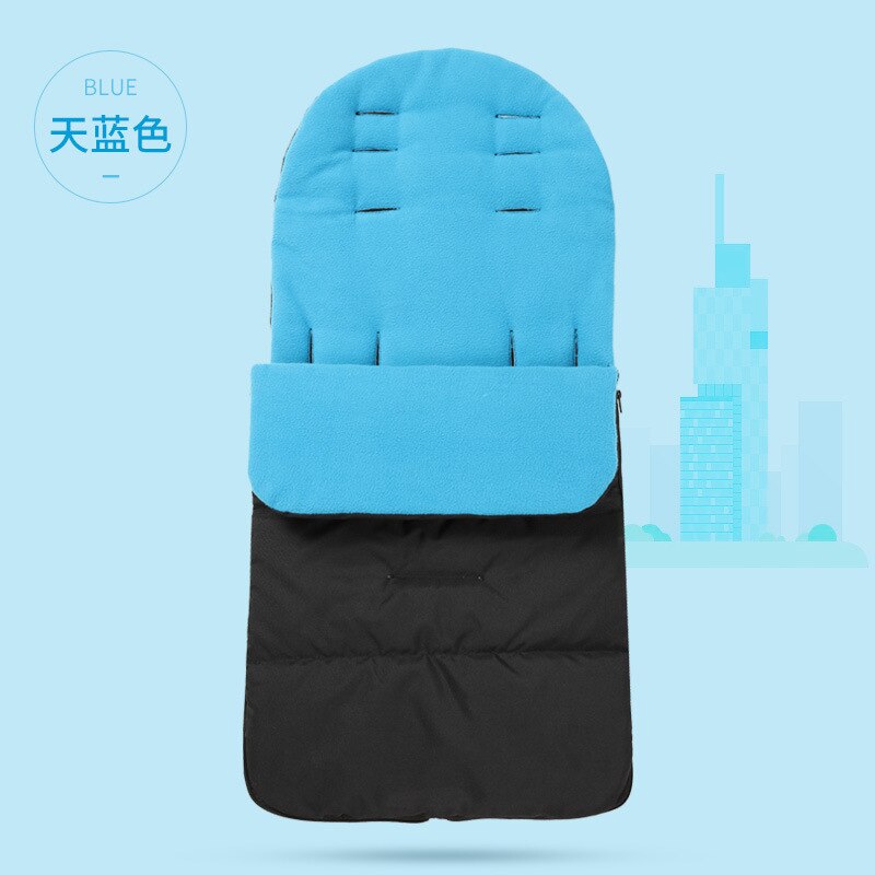 Baby Stroller Warm Foot Cover Children's Quilt Universal Stroller Pad Plus Cotton Thickening Autumn Winter Stroller Accessory: blue
