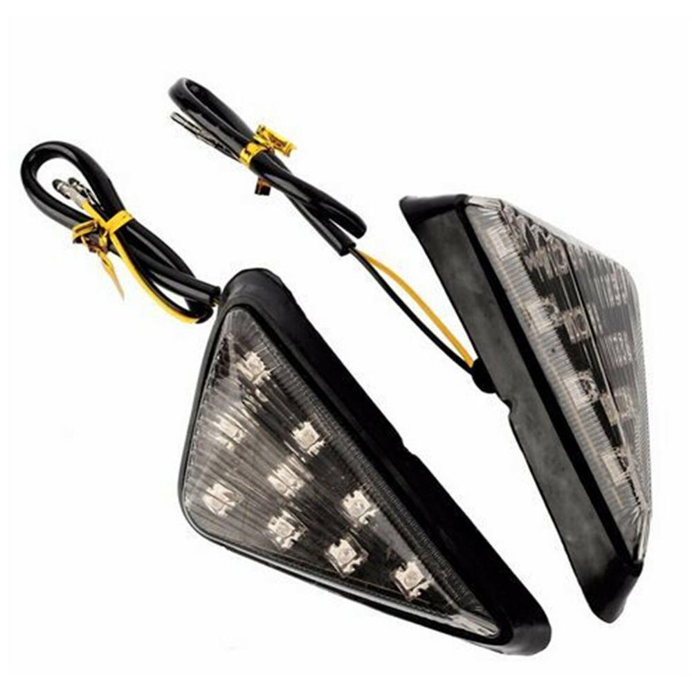 Fuleem-señal de giro para motocicleta, accesorio Universal para Moto, triangular, resistente al agua, 9 luces LED, 12V, 2 unidades