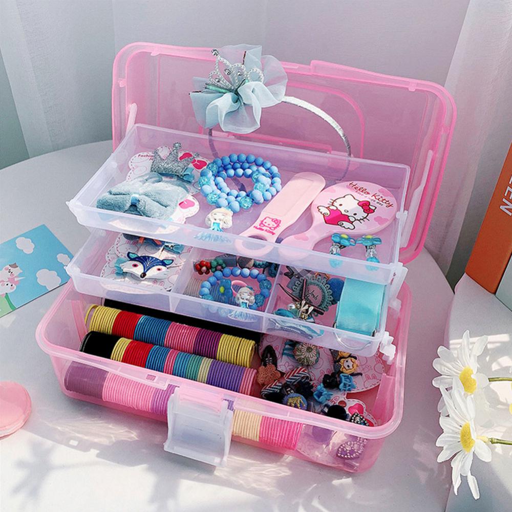 Plastic Jewelry Box Head Rope Storage Box Children Girl Head Rope Hair Accessories Desktop Jewelry Box Case Display Organizer