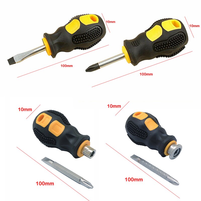 Double-Use Screwdriver Cross Flat Head Screwdriver Portable Removable Hand Tools Chrome Vanadium Steel Repair Tool Screw Driver