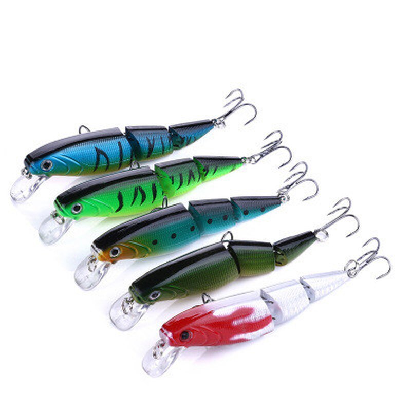 110mm/14.7g Multi Section 3D Bionic Bait Lifelike Artificial Fishing Lures Colorful Plastic Hard Bait Fish Accessories