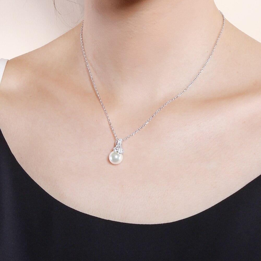 Dreamcarnival 1989 Gesimuleerde Parel Hanger Ketting Voor Vrouwen Zirkoon Bruiloft Sieraden Perla Mujer Collier Bijoux SZ14951R