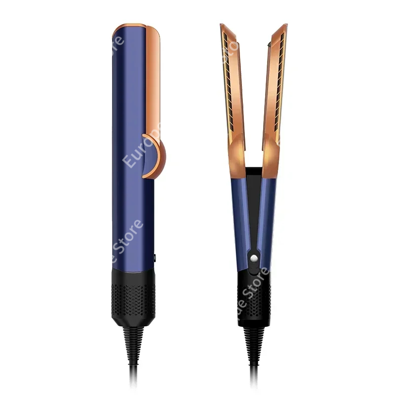 2-in-1 professioneller, schnell trocknender Haartrockner und Glätteisen, Negativ-Ionen-Eisen, langlebiges Styling-Werkzeug, nasser und trockener Lockenstab: Blau / 32 mm