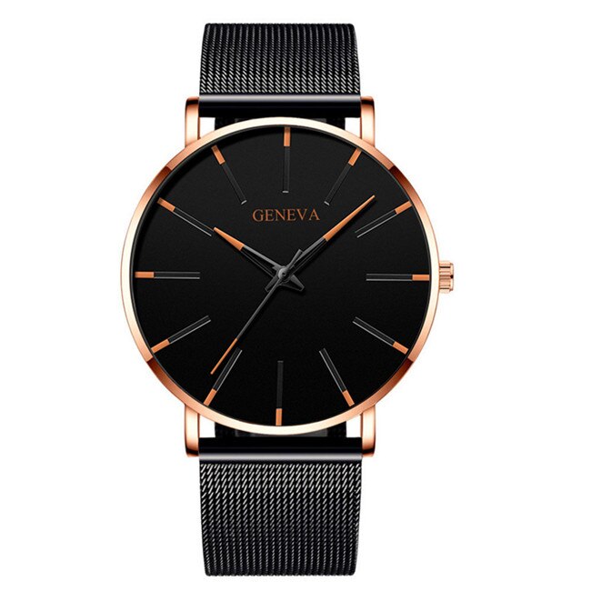 Minimalist men's ultra-thin watches men's business stainless steel mesh belt quartz watch Relogio Masculino KT09: F2