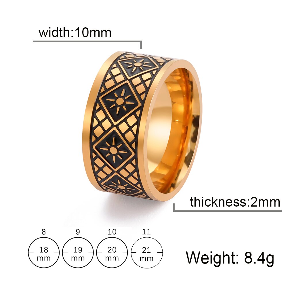 Skyrim Vintage Stainless Steel Geometric Men&#39;s Ring Simple Sun Women Finger Rings Streetwear Engagement Anniversary Jewelry