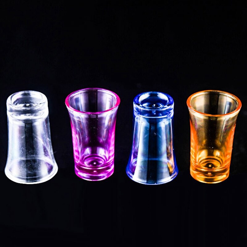 Sæt  of 6 0.5 ounce heavy duty shotglas maskine fremstillet blyfrit glas spiritusglas til bar party blå pink gul