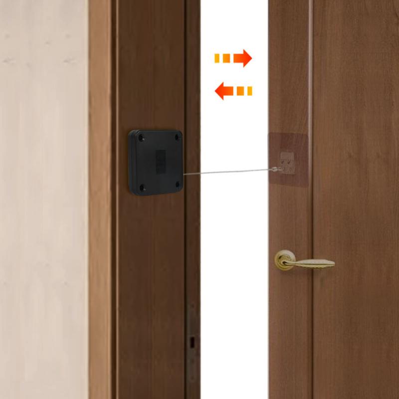3/5Pcs Punch-Gratis Automatische Deurdranger Zelf Pull Lijn 800G Pull Draad Touw Lengte 1.2M Rustig Veilig Snijden Ruimtebesparend