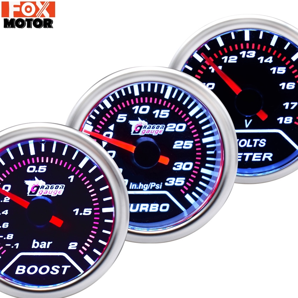 Medidor de pressão turbo universal, medidor de pressão turbo, voltímetro-1 a 2 barras 12v mostradores mecânicos digitais de vácuo, turbina led