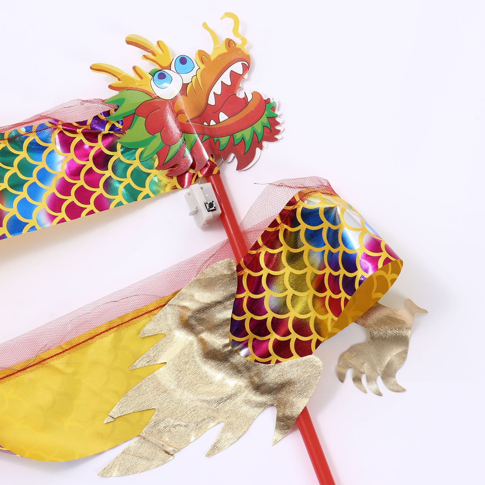 2 Stuks 1M Kleurrijke Dragon Lint Led Licht Dans Ritmische Lantaarn Lint Wands Staven Stok Prestaties Props Voor Dansen marching