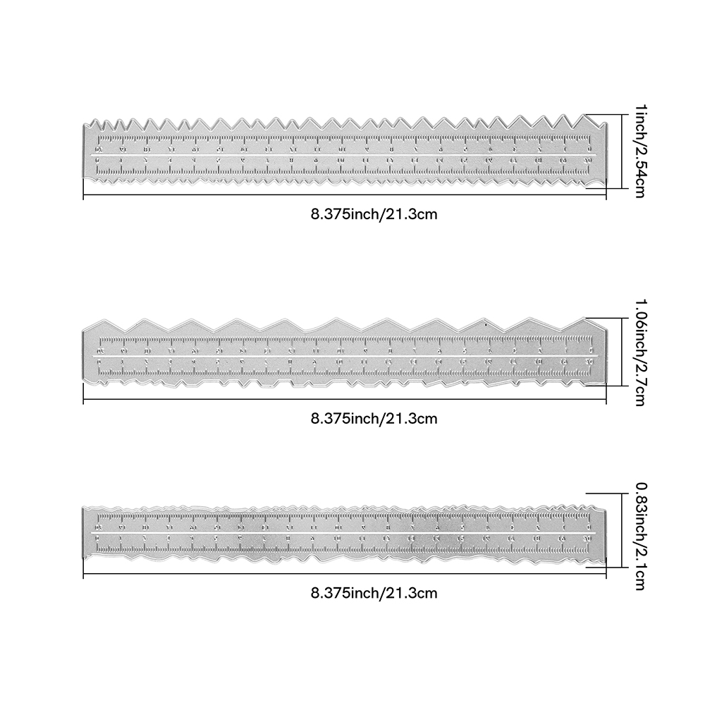 3 rodzaje uniwersalnych linijek robić wycinania papieru i metalowych matryc robić wycinania Deckle krawędź Liniarki robić DIY Scrapbooking rękodzieło papier karty