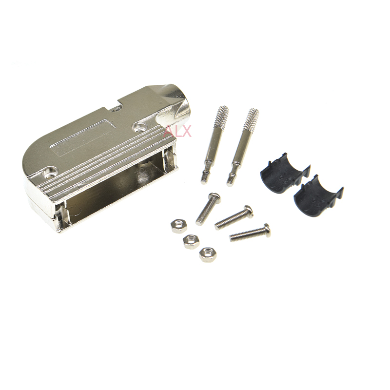 Carcasa de Metal DB25, carcasa de ángulo recto para D-SUB, 25 pines, 2 filas, conector de serie RS232, 1 pieza