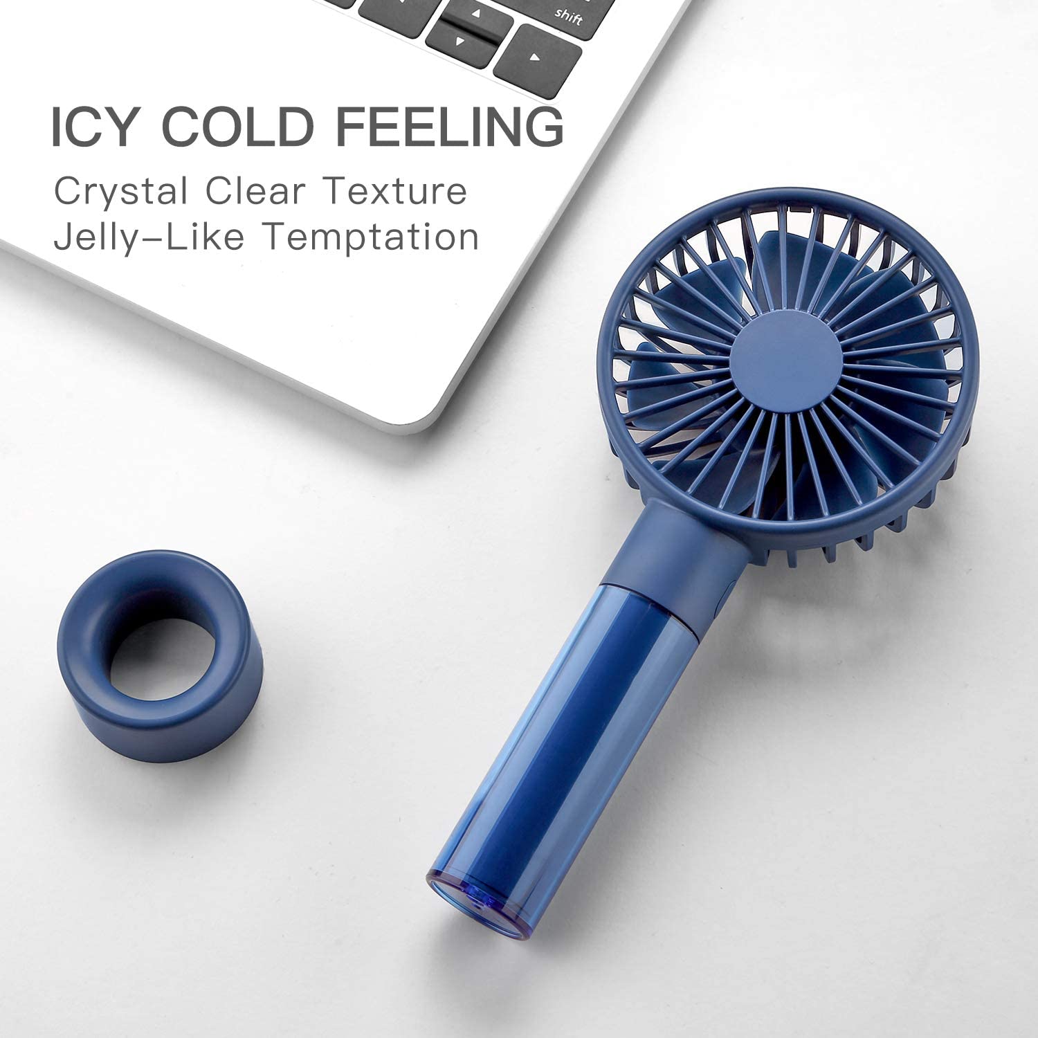 Handheld Mini Ventilator, Mini Persoonlijke Ventilator Met 1200Mah Oplaadbare Batterij, 3 Snelheden Verstelbare, draagbare Bureau Ventilator Met Base