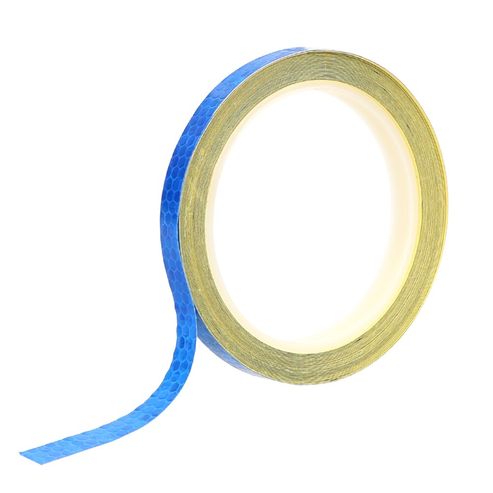 FORAUTO 1cm*8m Car Reflective Stickers Warning Tape Bike Sticker Reflective Strip Bicycle Wheel Reflective Tape Decals: Blue