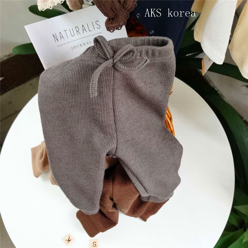 Kids Baby Meisjes Jongens Broek Herfst Katoen Zachte Comfortabele Gebreide Broek Peuter Bottom Broek Baby Effen Kleur Leggings Kleding: gray / 24M