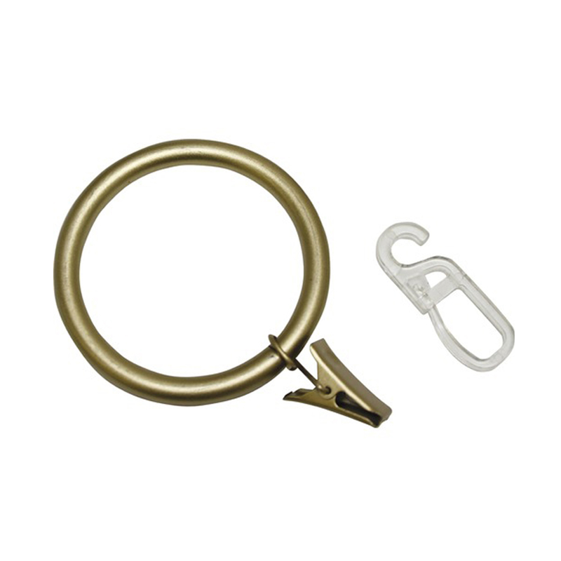 Anillos de hierro con Clip y gancho, para decoración de ventanas, D50mm, 20 Uds.: brass painted