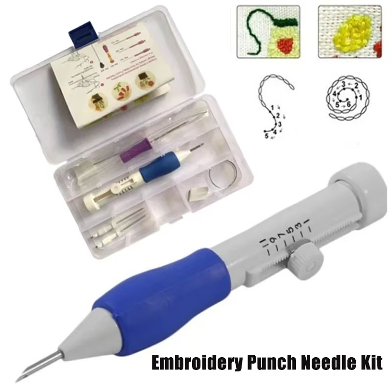 DIY Embroidery Punch Needle Kit Embroidery Pen Set Clothes Hook Embroidery Knitting Sewing Needle Stitching Tool Set