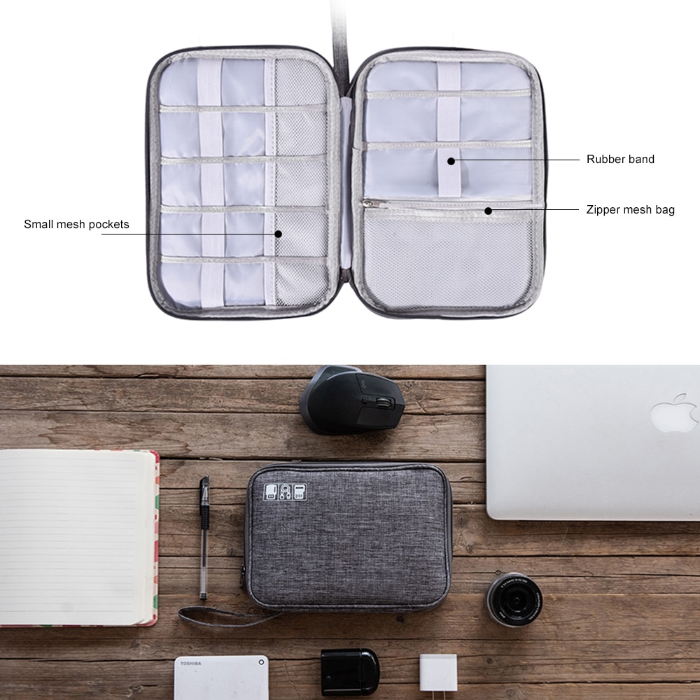 Cable Organiser Bag, Travel Electronics Accessories Bag Organiser for Cables, Flash disk, USB drive, Charger, Power Bank,