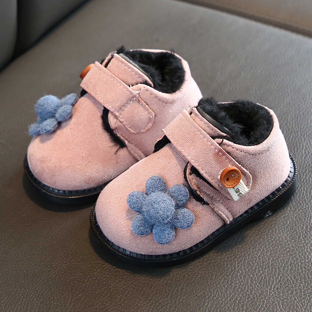 Kinderen Kid Baby Meisjes Laarzen Animal Prints Enkel Sport Korte Laarsjes Casual Bloem Katoenen Warme Schoenen Laarzen Meisjes Winter: Roze / 20
