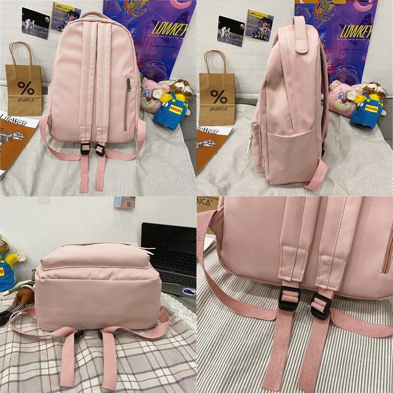 JULYCCINO Neue Einfarbig Rucksack Frauen Wasserdichte Nylon Nette Schule Tasche Schulter Student Tasche Teenager Mädchen College Rucksack