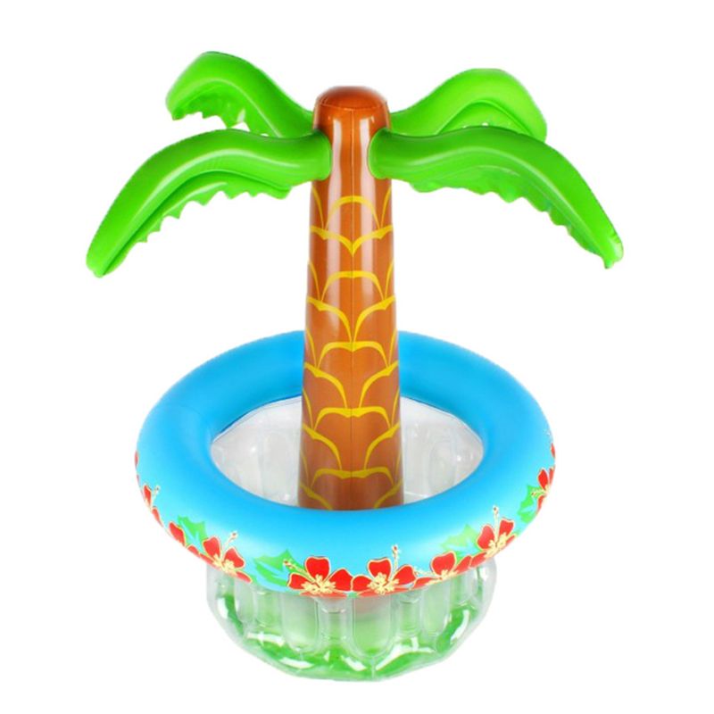 Inflatable Palm Tree Coolers Floating Drink Beverage Cooler for Summer Swimming Pool Beach Party Theme Decoration