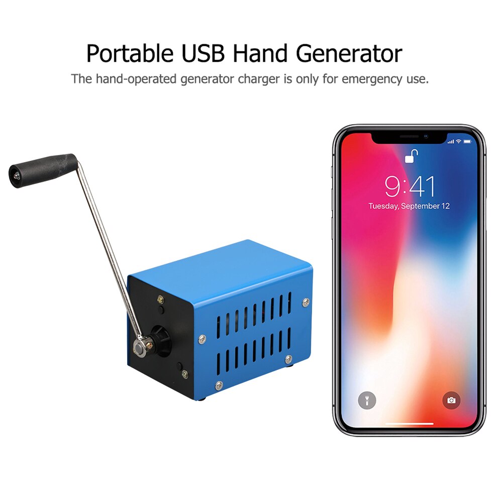 Chargeur haute puissance 20W, manivelle d'urgence, dynamoteur Portable, charge USB, générateur de survie pour Camping en plein air