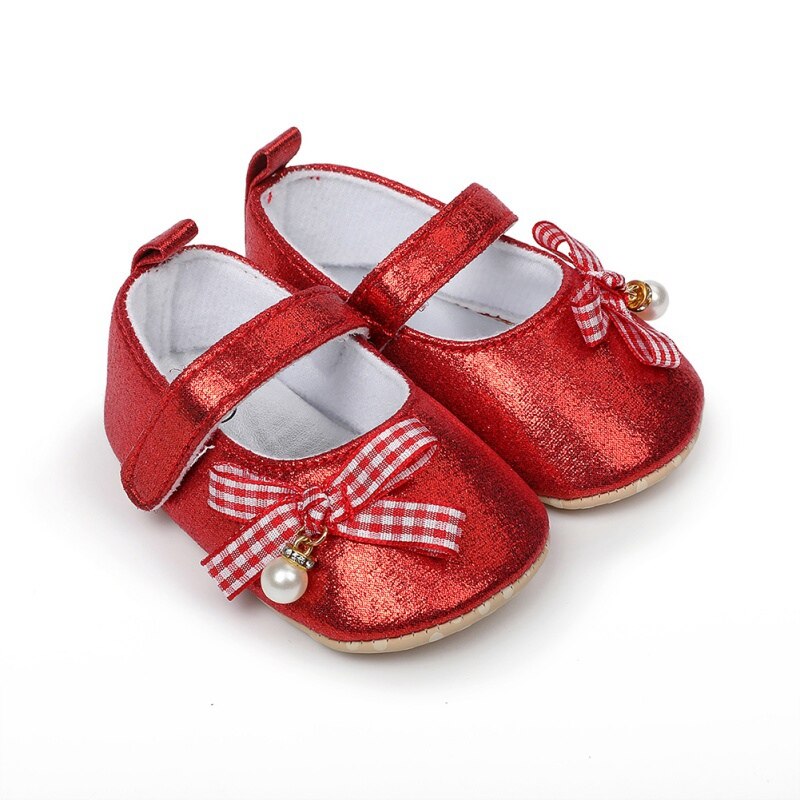 Baby Girls Shoes Princess Cute Newborn First Walker Shoes Infant Soft Sole Bottom Anti-slip Shoes: R / 7-12 Months