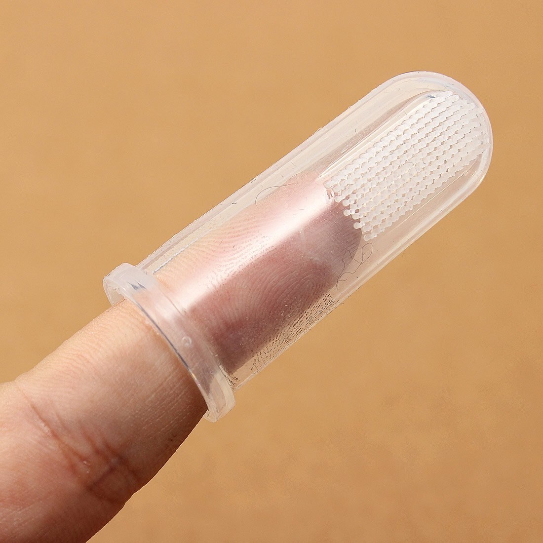 Børn baby fingertandbørste spædbarn bløde silikonetænder gummi massagebørste 1 stk