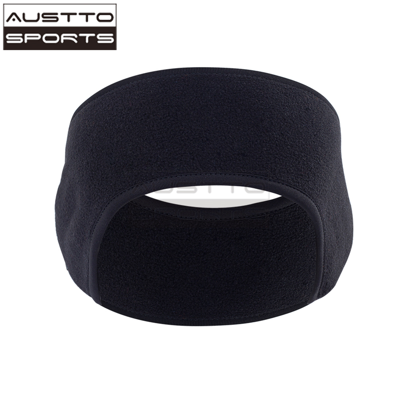 Austto Winter Fleece Ear Muffs Warmers Headband Therma Ear Band for Men & Women for Running Skiing Workout Sports: black