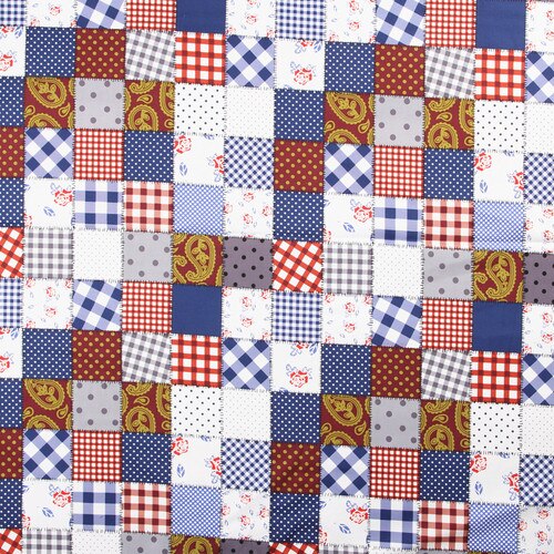 100% Katoen Mozaïek Plaid Rode Stof Diy Tafelkleed Kleding Kinderen Laken Tas Stof: Black