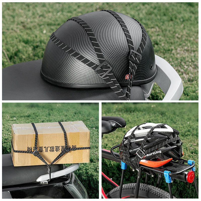 1Pc Fiets Motorfiets Elastische Koffer Met Veiligheidshaak-Veelzijdig Helm Mesh Gear Transport Duurzaam En Strak Voor Dagelijks Reizen