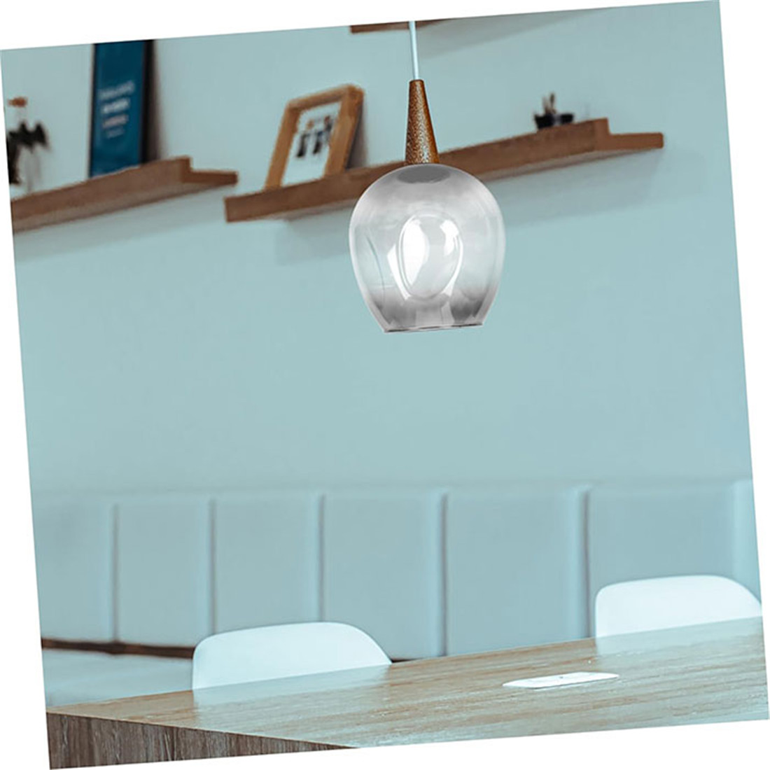 Fading Grey Handblow Art Glazen Lampenkap Hanger Plafond Kroonluchter Wandkandelaar Licht Vervanging Ovaal Grijs Glazen Kap Armatuur