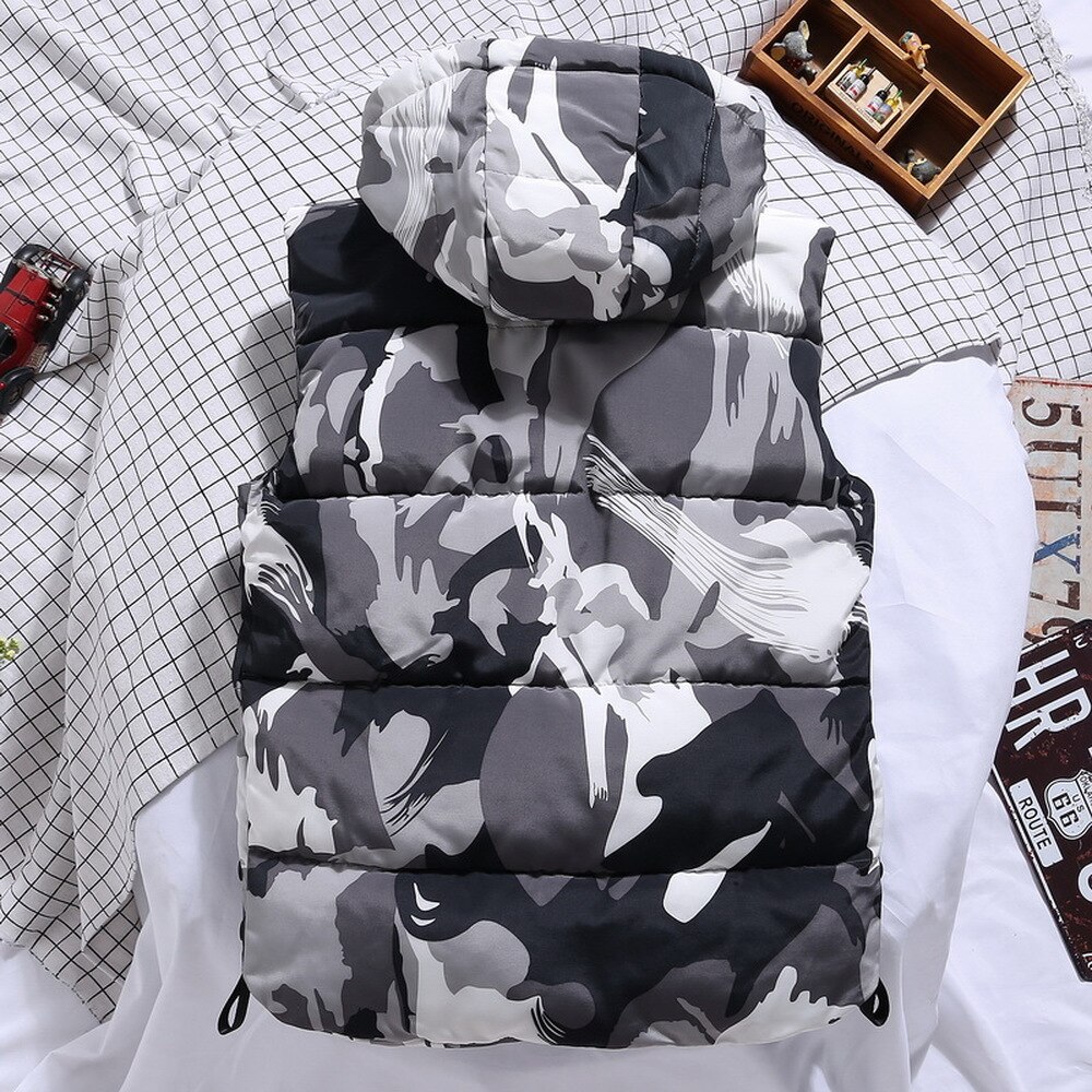 7xl kevättalvi lämmin hattu irrotettava miesten liivi hihaton rento naamiointitakki miehille unisex-liivi plus suuri koko