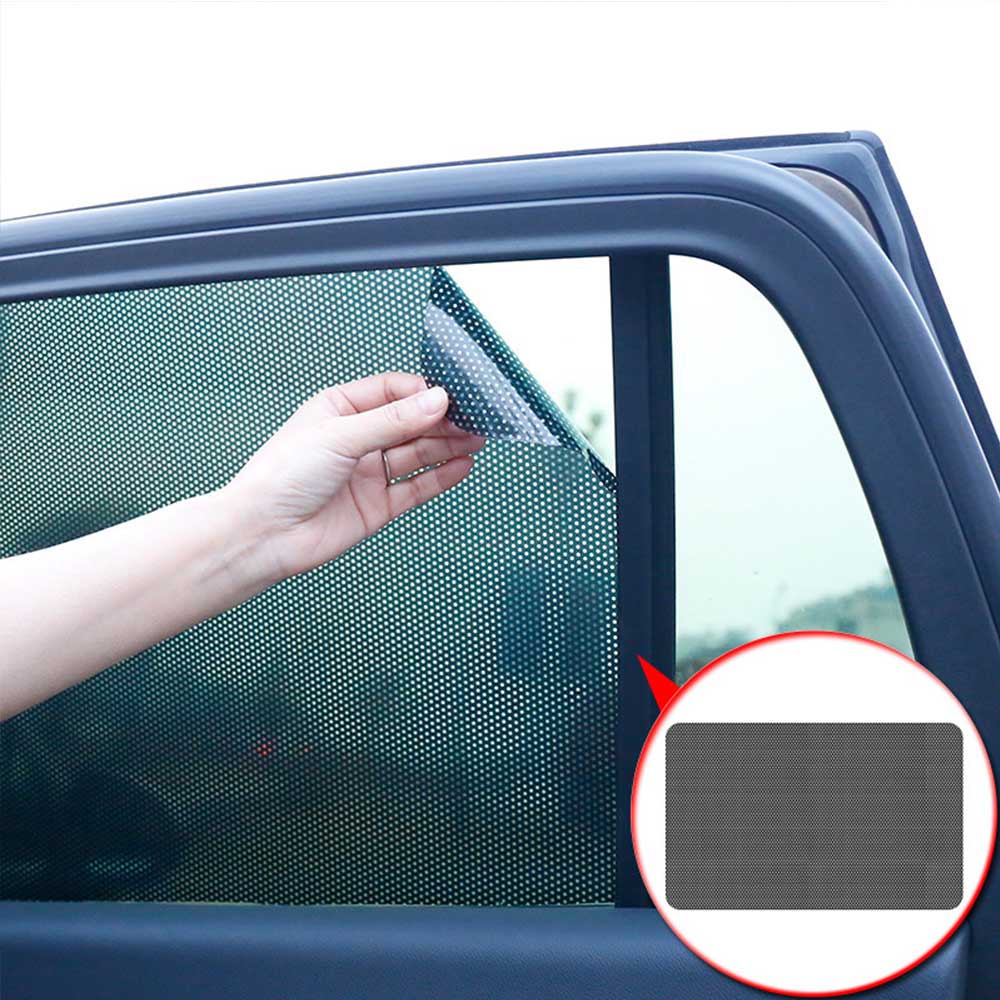 2 Stuks 42X38Cm Pvc Auto Side Window Zonneschermen Elektrostatische Sticker Zonnebrandcrème Film Stickers Cover Auto Zonnedak Zon solar Film Schaduw