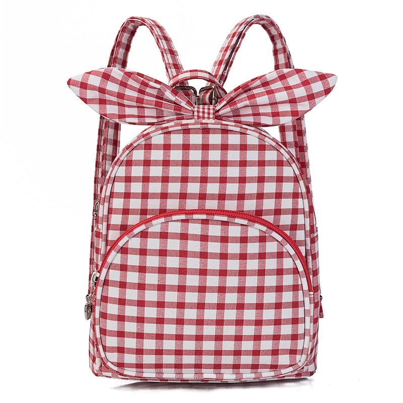 Geruite kindertassen mochila escolar infantis schooltassen kind mooie konijnenoren tas rugzak voor kinderen rugzak mini