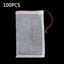 PE Net bags Set 100pcs Nylon Drawstring Garden Plant Vegetables Protect Anti pest