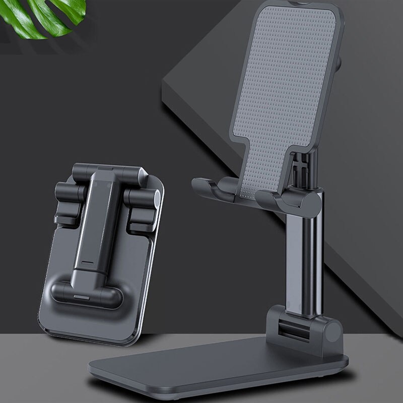 Draagbare Desktop Vouwen Tillen Beugel Mobiele Telefoon Stand Desktop Houder Tafel Desk Mount Voor Telefoon Tablet Draagbare: Black