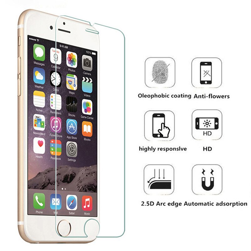 Beschermfolie glas voor iphone 11 pro max 6 6s plus 7 8 plus  x 9h screen protectors folie voor iphone x xs max xr gehard glas